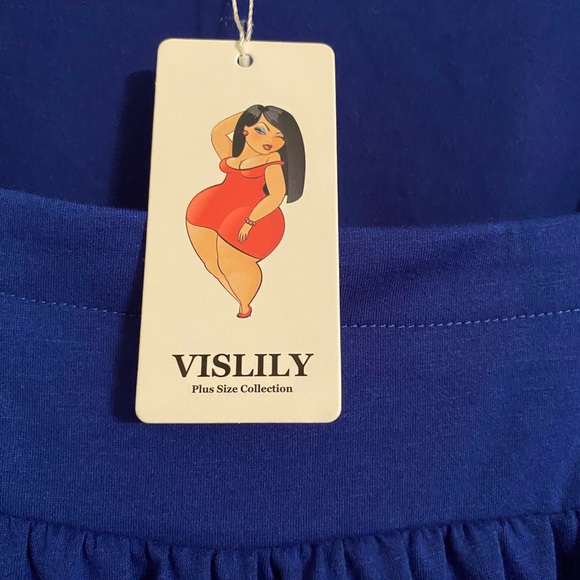Vislily. Women’s. Blue Short Bell Sleeve. NWT. Size 5X. Pullover. - Picture 3 of 5